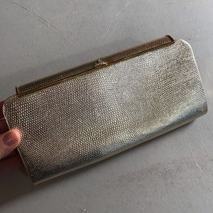 Banana Republic Small Elegant Gold Clutch Purse